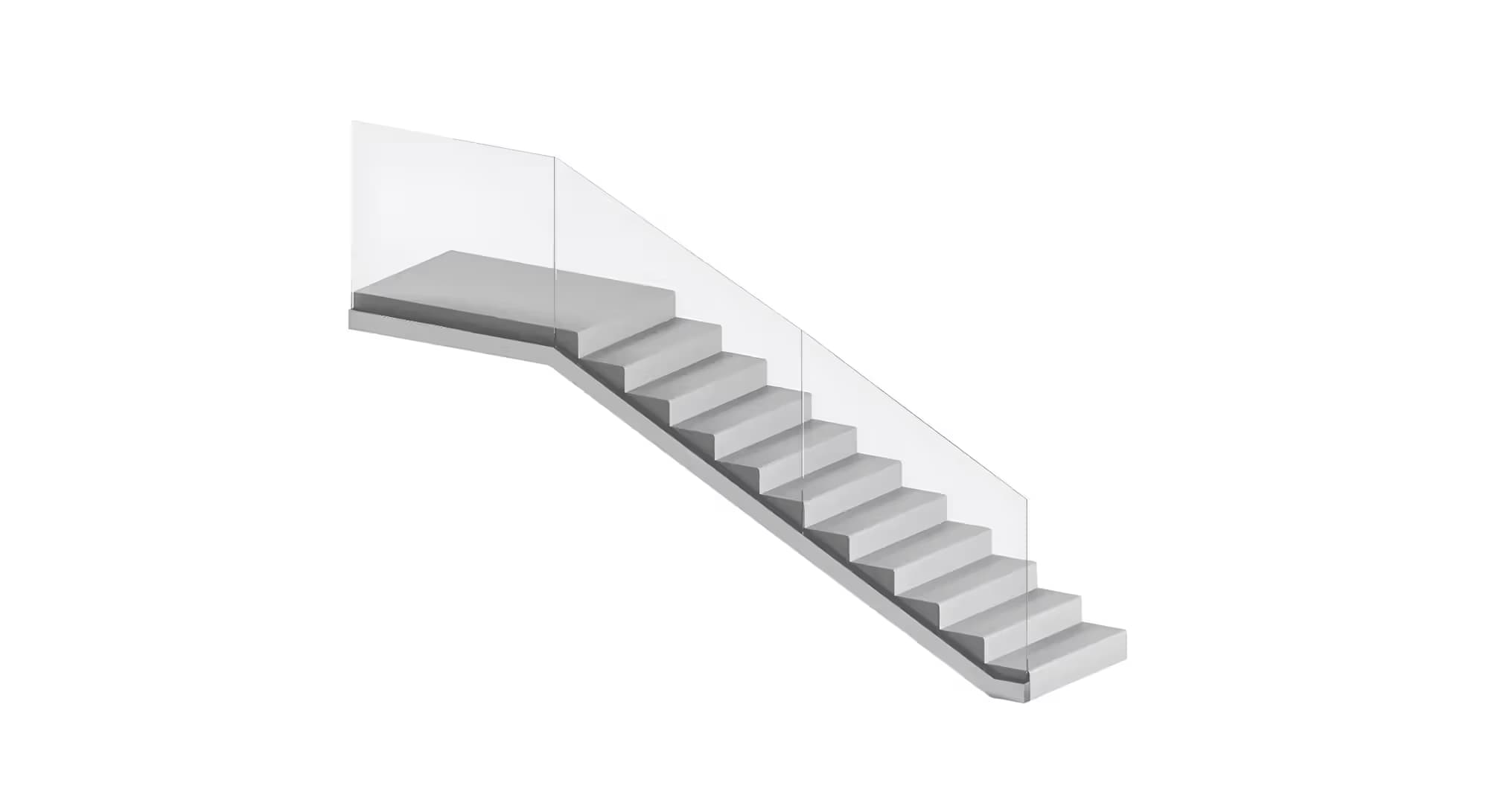 Перила из стекла в зажимном профиле на заказ Сочи