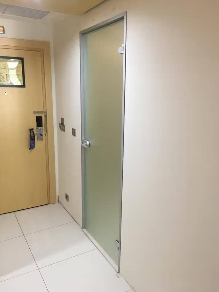 Распашная стеклянная дверь Сочи 