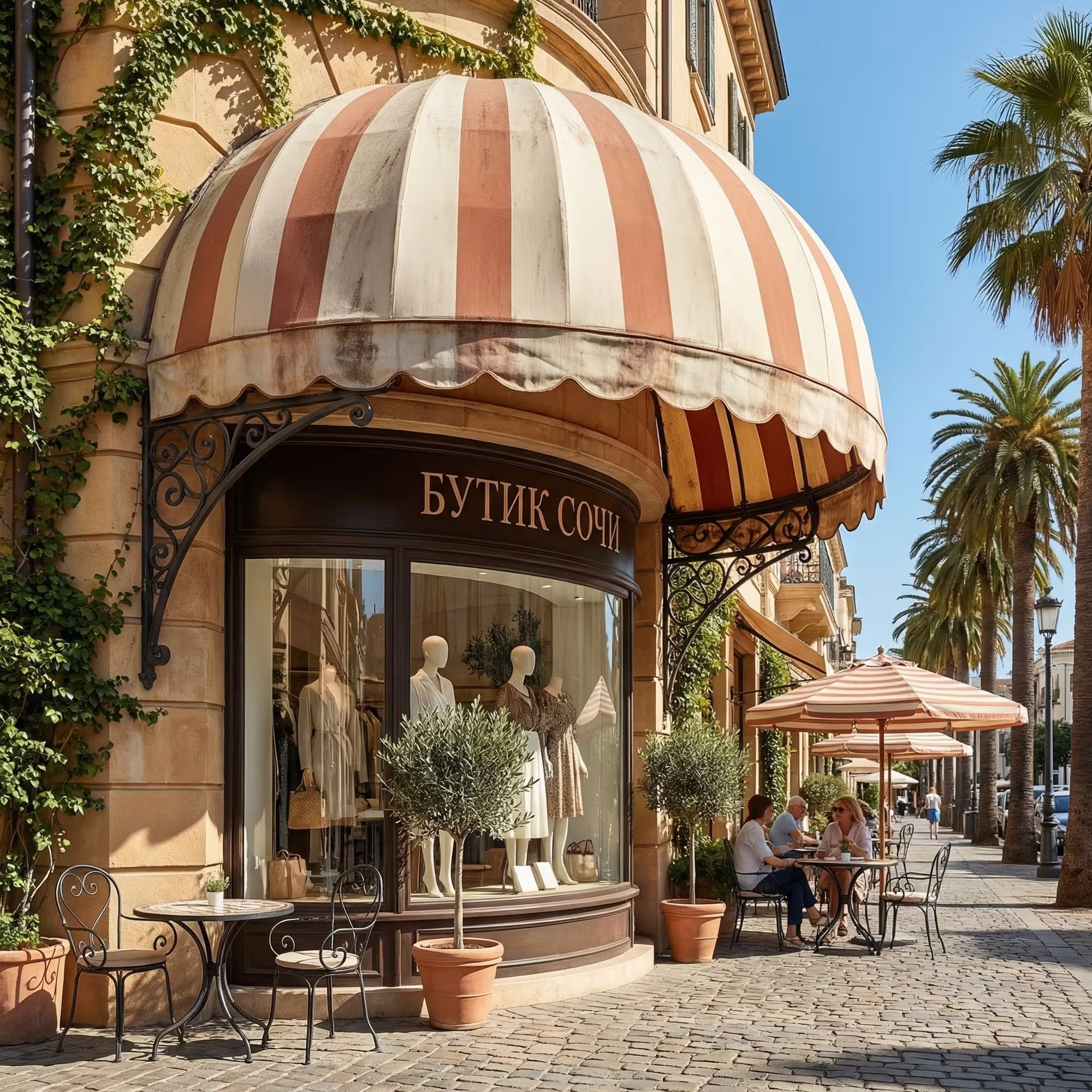 Корзинная купольная маркиза для витрины