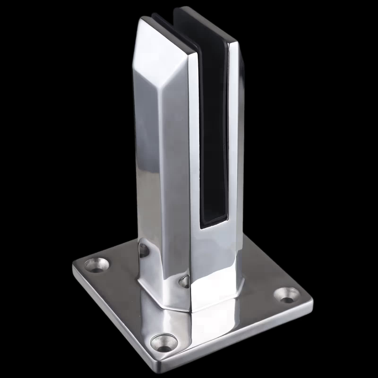 Министойка для ограждения из стекла глянцевая сталь