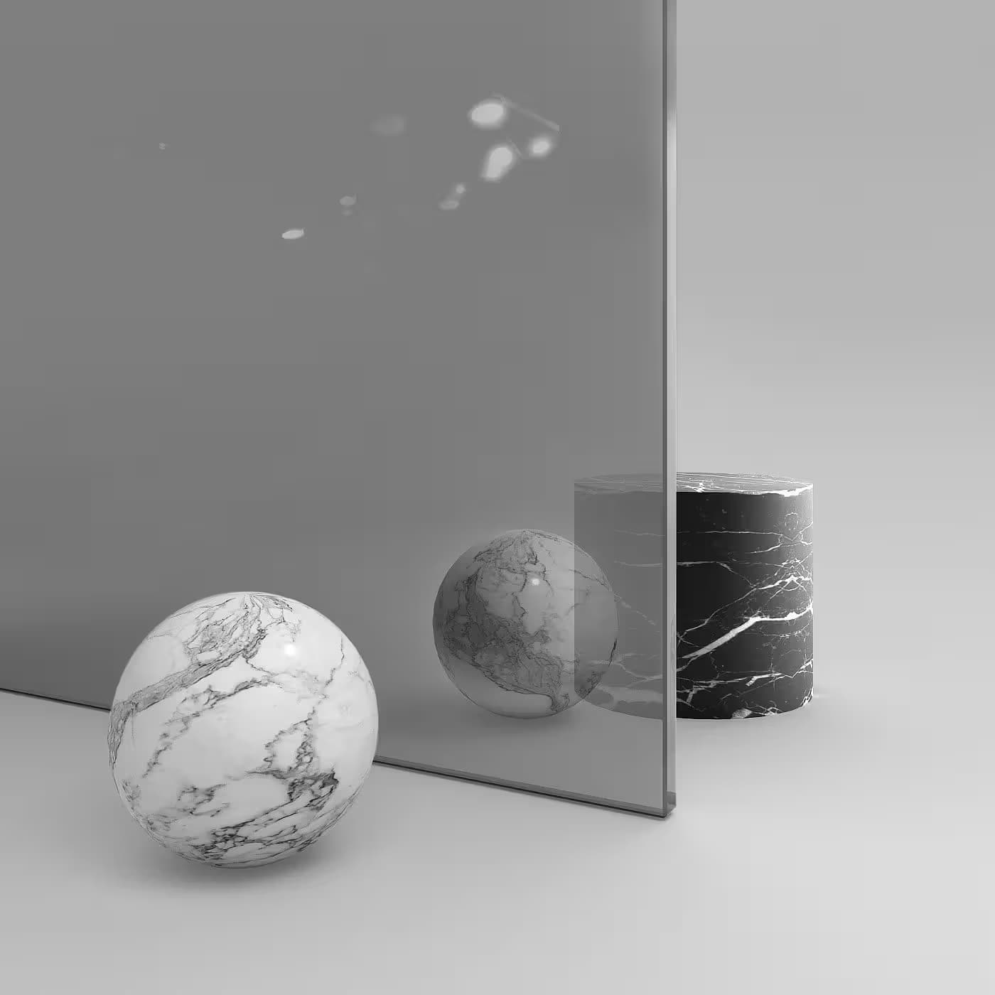 зеркальное стекло Stopsol Grafite с отражающим эффектом